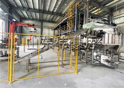 抑塵劑自動破包機器人 全自動拆包機應用行業(yè)